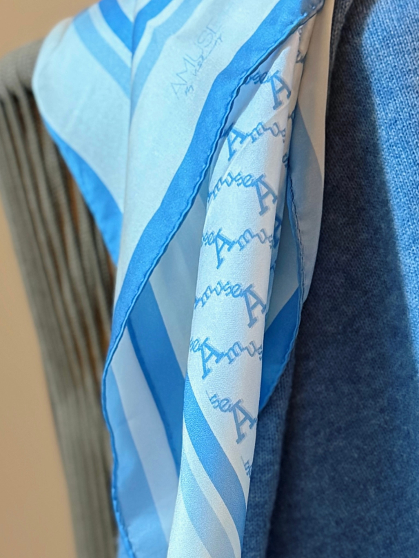 Amuse classic silkebluse, Blue - Image 2