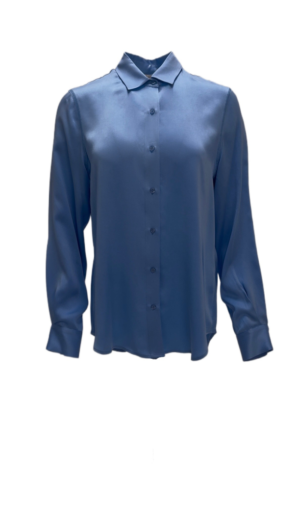 Amuse classic silkebluse, Blue - Image 1