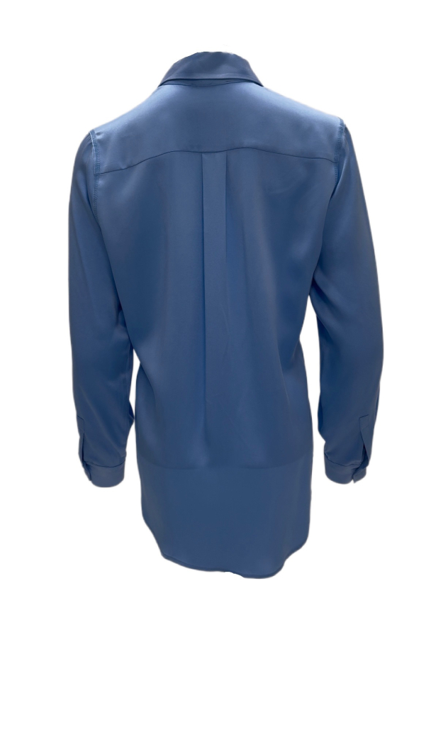 Amuse classic silkebluse, Blue - Image 3