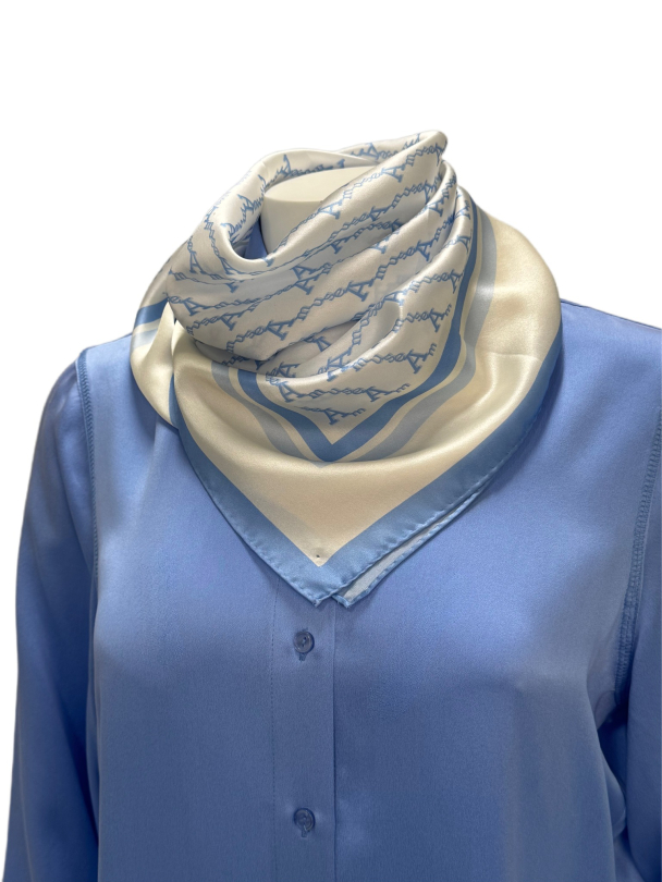 Amuse classic silkebluse, Blue - Image 4