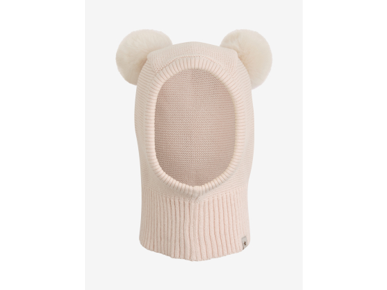 Balaclava Knit w. Pompoms, Peach Blush - Huttelihut