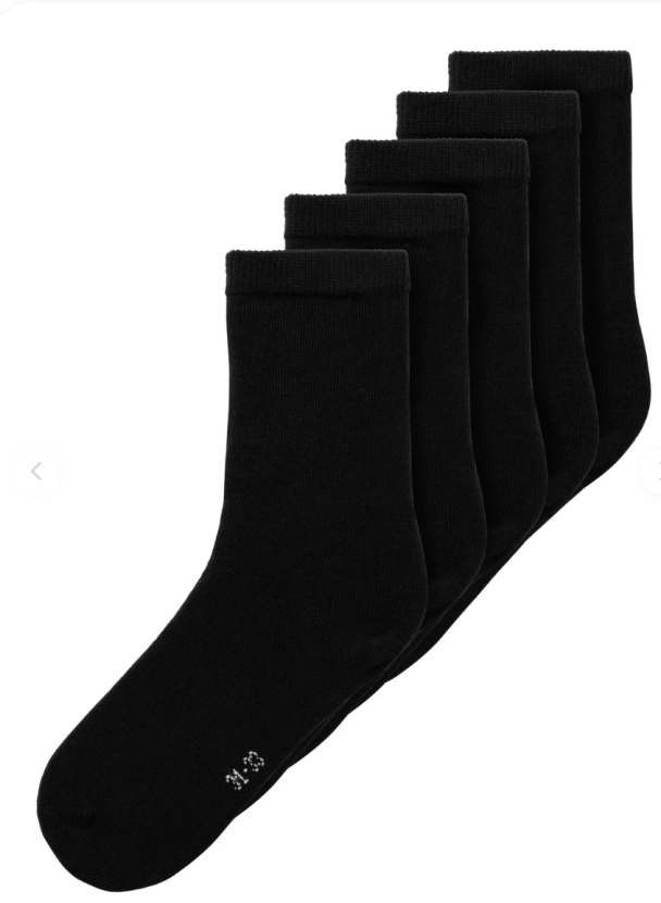 NKNSOCK 5PK BLACK NOOS