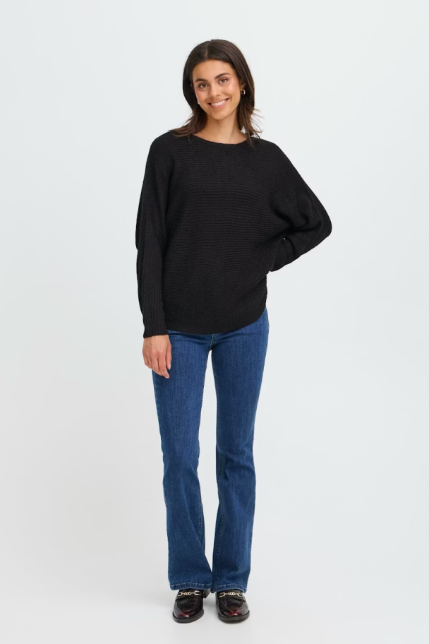 FREretta strikket genser, svart - Image 2