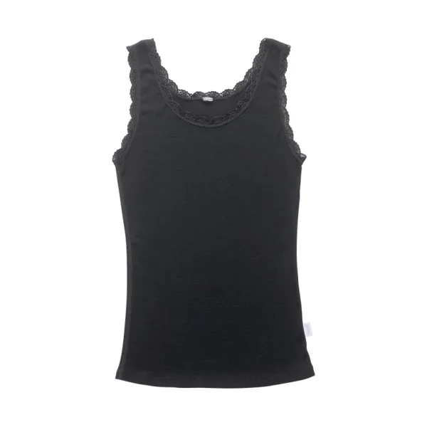 100% merino ull singlet - med blonder 