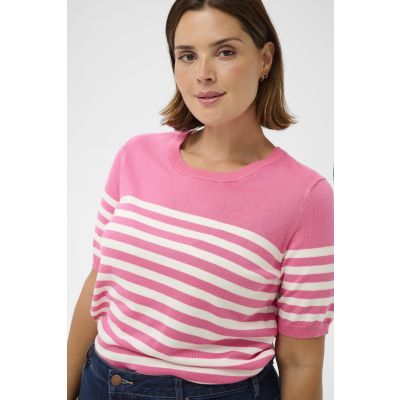 Kaffe Curve Lizzy kortermet stripete genser