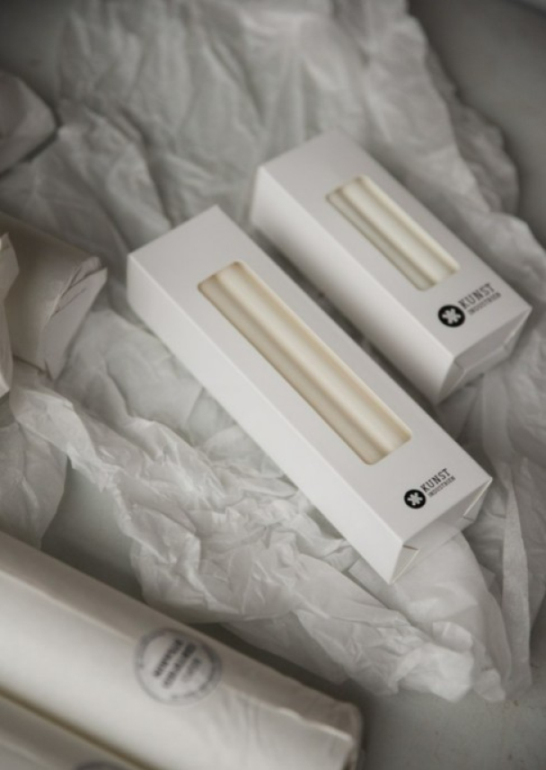 Kronelys hvit 8 stk . Ø=2,3 cm. H=20cm - Image 1