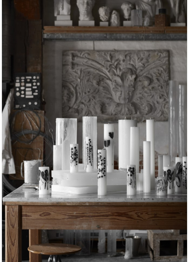 Abstrakte blomster Voksalterlys 7 cm x 18 cm - Image 3