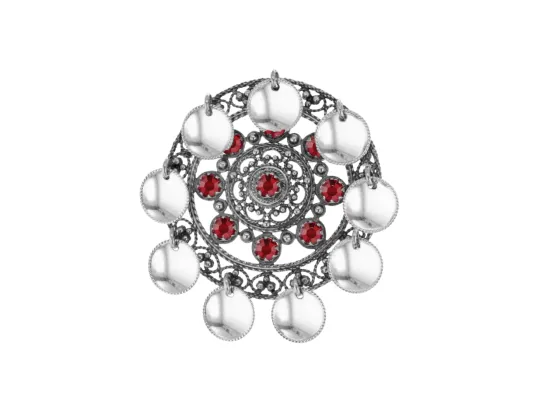 Fjellrosa, s&oslash;lje med krystaller - 01 R&oslash;d