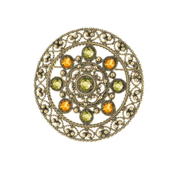 S&oslash;lje med krystaller - 11 Oliven & 38 topas