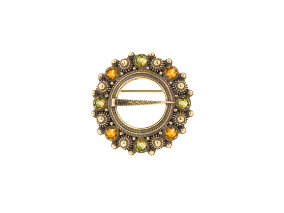 Halss&oslash;lje m. swarovskikrystaller - 11 Oliven & 38 topas