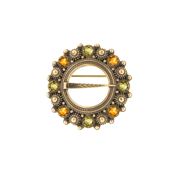 Halss&oslash;lje m. swarovskikrystaller - 11 Oliven & 38 topas