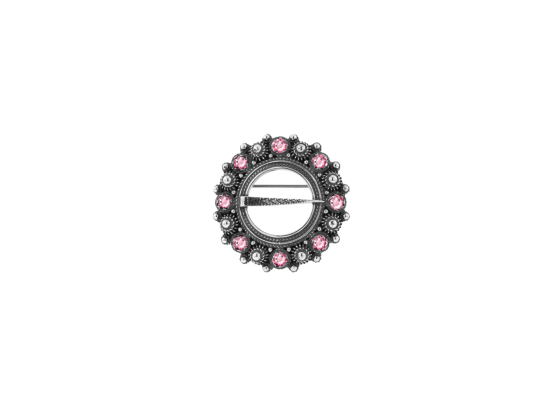 Liten halsring med krystall - Lyserosa 05 