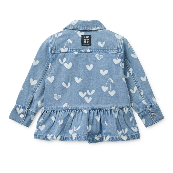 Kenza Printed Denim Overshirt - Sweethearts/Light Blue Denim - Image 2