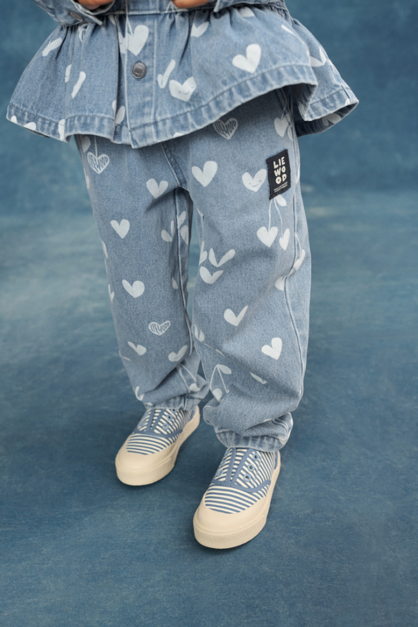 Borris Printed Denim Pants - Sweethearts/Light Blue Denim - Image 3