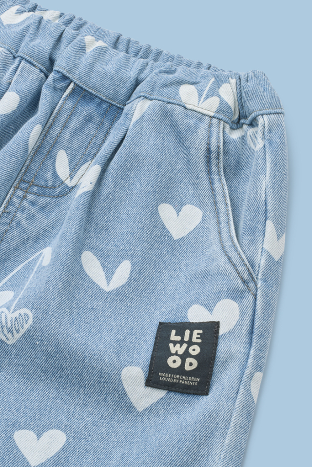 Borris Printed Denim Pants - Sweethearts/Light Blue Denim - Image 4