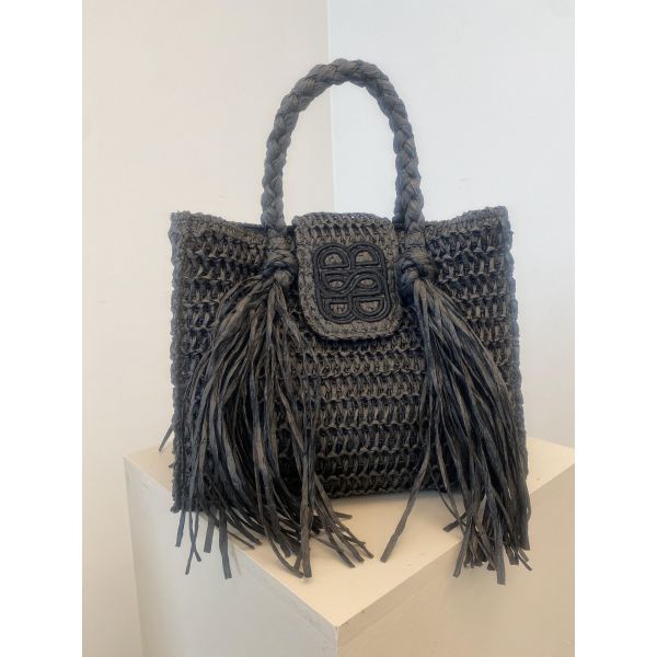 Sigrid Straw Bag Black