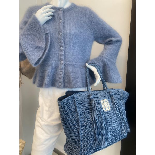 Rikke Straw Bag Blue
