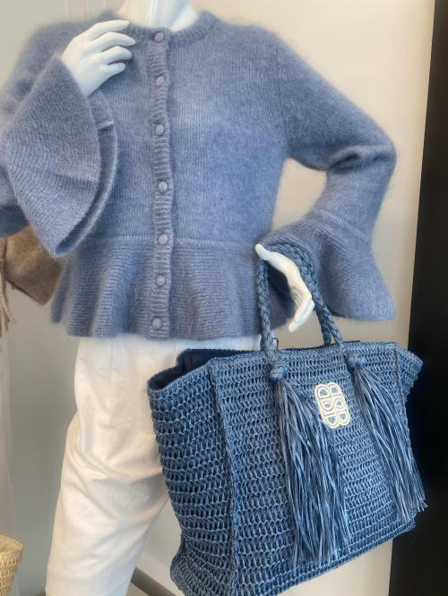 Rikke Straw Bag Blue