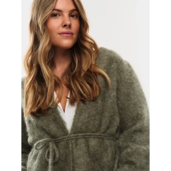 Fredrikke Chunky Cardigan Green