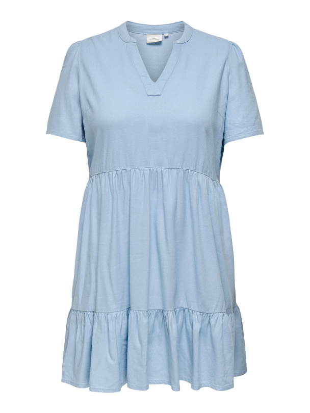 CARTIRI-CARO S/S V-NECK LIN DRESS TLR - Image 1