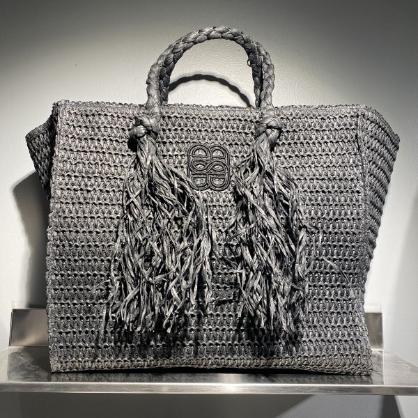 Rikke Straw Bag Black