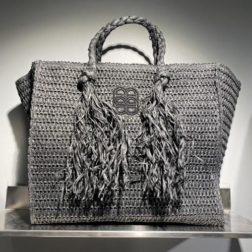 Rikke Straw Bag Black