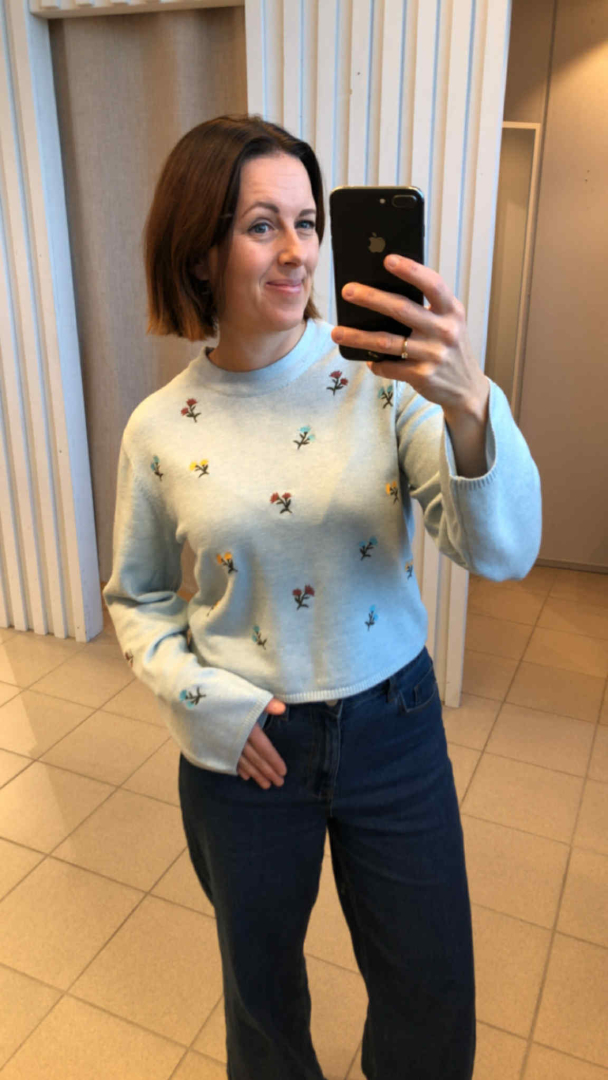 OBJThess wide sleeve pullover, blå - Image 3