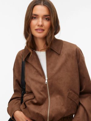 Salina Faux Suede Bomber Jacket 