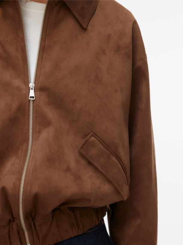 Salina Faux Suede Bomber Jacket  - Image 4