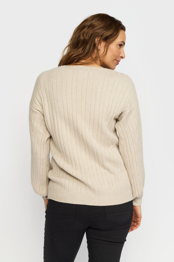 Siona Genser Flettestrikk Sand - Image 3