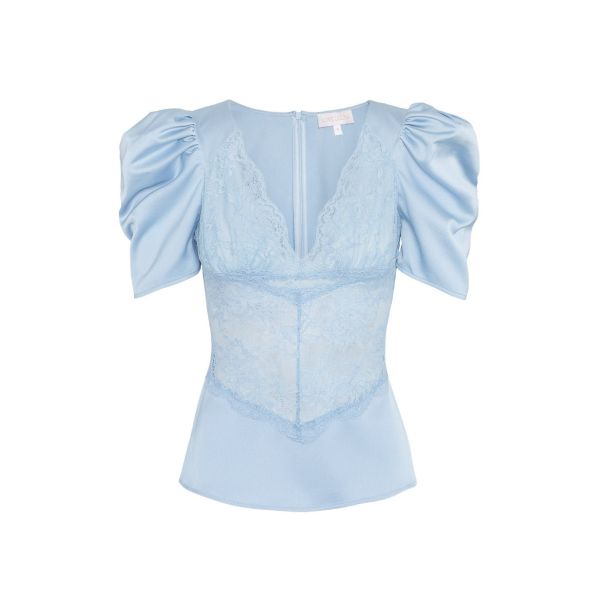 Francis Lace Top - Light Blue 