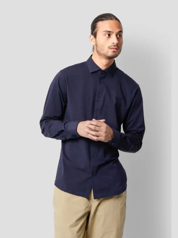 Formal stretch skjorte, navy - Image 1