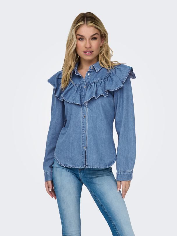 ONLINDIGO LS FRILL DNM SHIRT QYT NOOS - Image 4