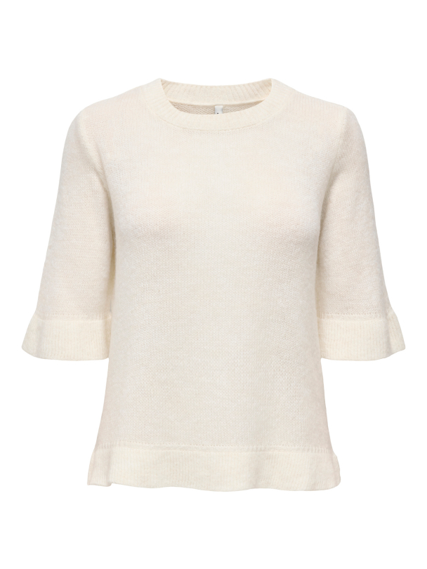 ONLELLA SS FRILL O-NECK KNT - Image 1