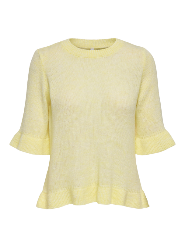 ONLELLA SS FRILL O-NECK KNT - Image 1