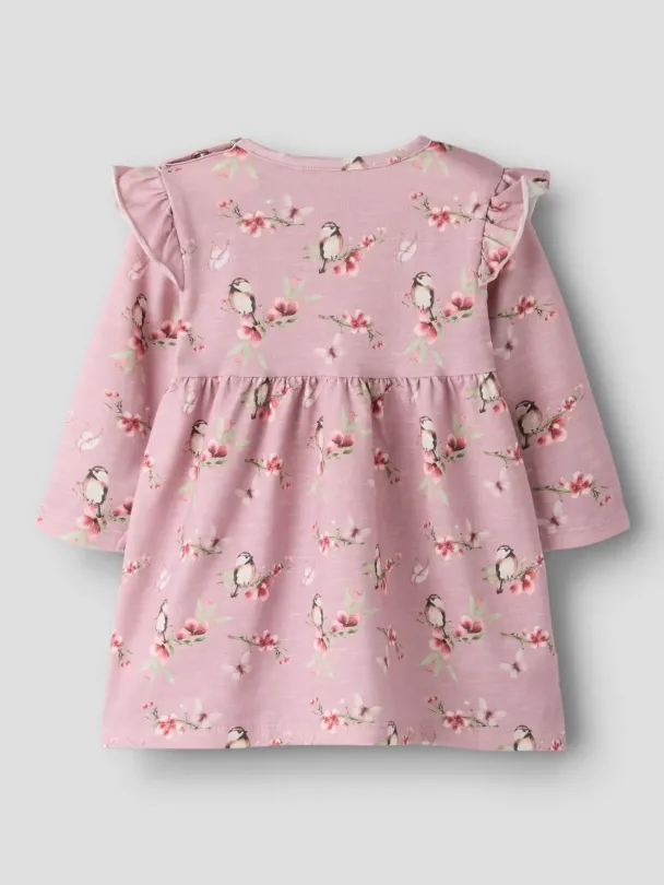 NBFbetty Kjole Fugler Rosa - Image 2