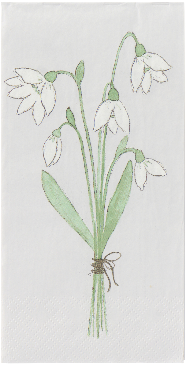 Serviett 10x20 cm snøklokker 16 stk/pakning
