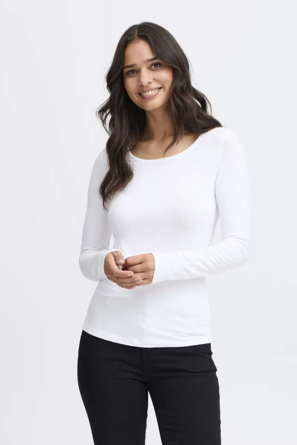 FRKasic langermet t-shirt, hvit - Image 1