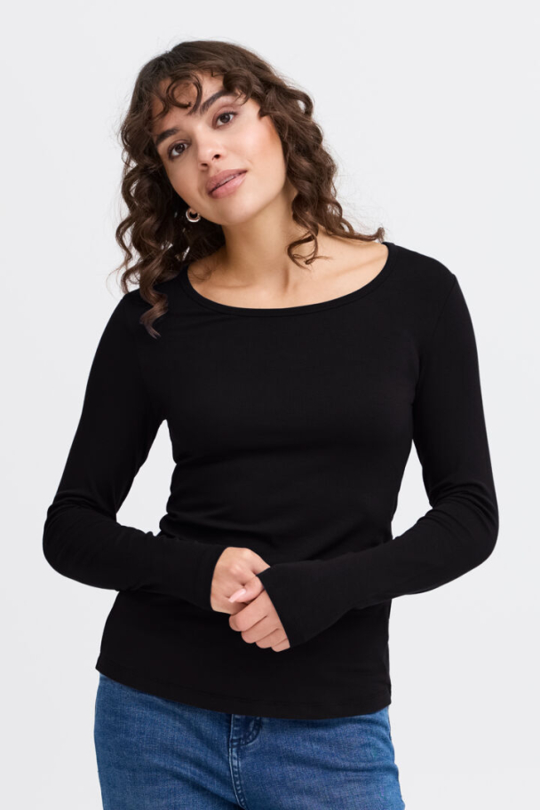 FRKasic langermet t-shirt, svart - Image 1