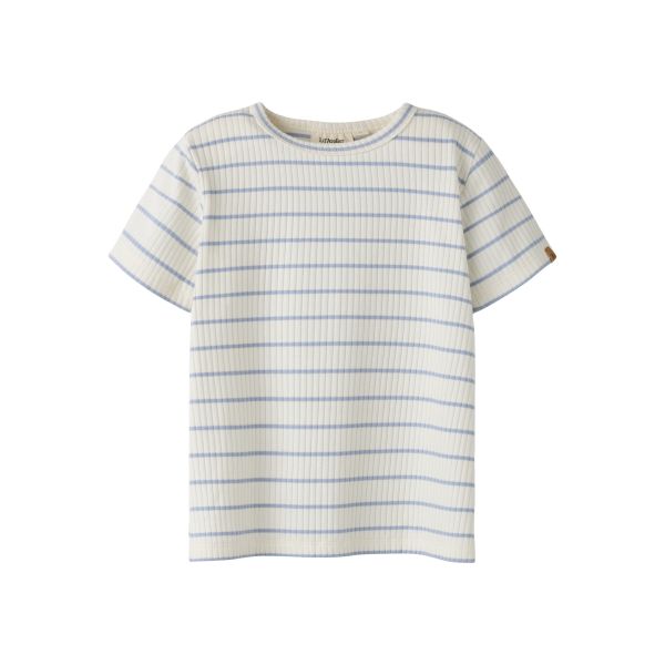 Kail T-shirt, Coconut Milk/Zen Blue - Lil' Atelier