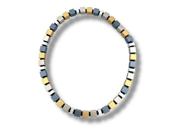 APERO W&Uuml;RFEL - Gull & gr&aring; lite halskjede