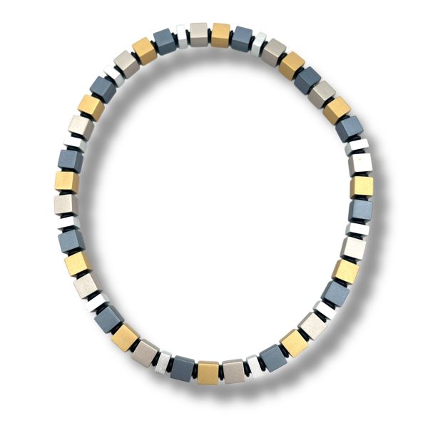 APERO W&Uuml;RFEL - Gull & gr&aring; lite halskjede