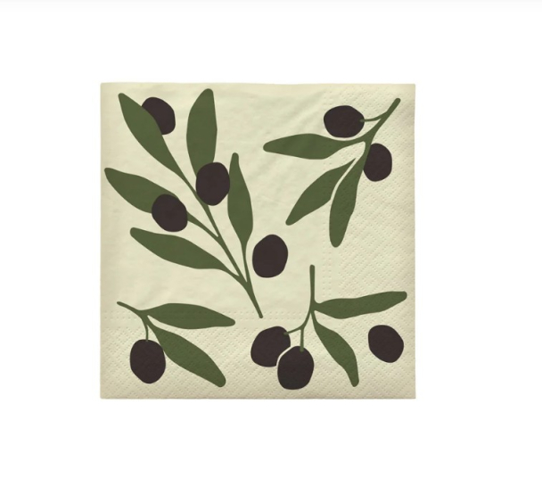 Oliven Papirservietter 20 stk B33 x L33 cm