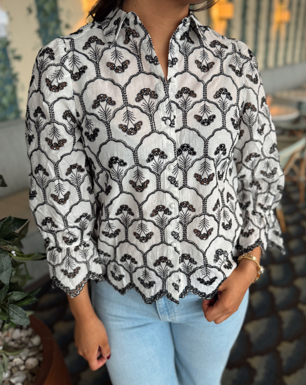 Mulla 3/4 Shirt - Star White/Black Trea - Image 1