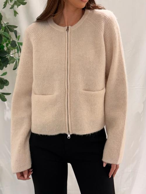 Sia Ras Knit Short Cardigan - Birch 