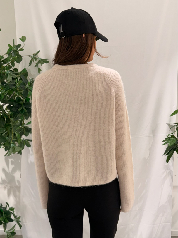 Sia Ras Knit Short Cardigan - Birch  - Image 2