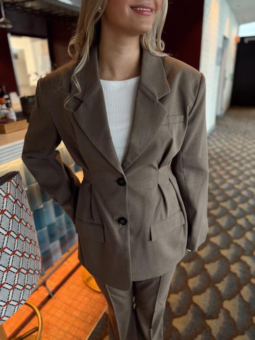 Paula Waist Blazer - Dark Timberwolf