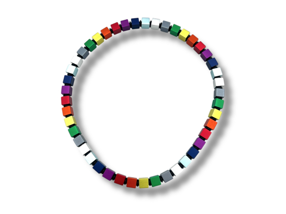 APERO W&Uuml;RFEL - Regnbue mix lite halskjede