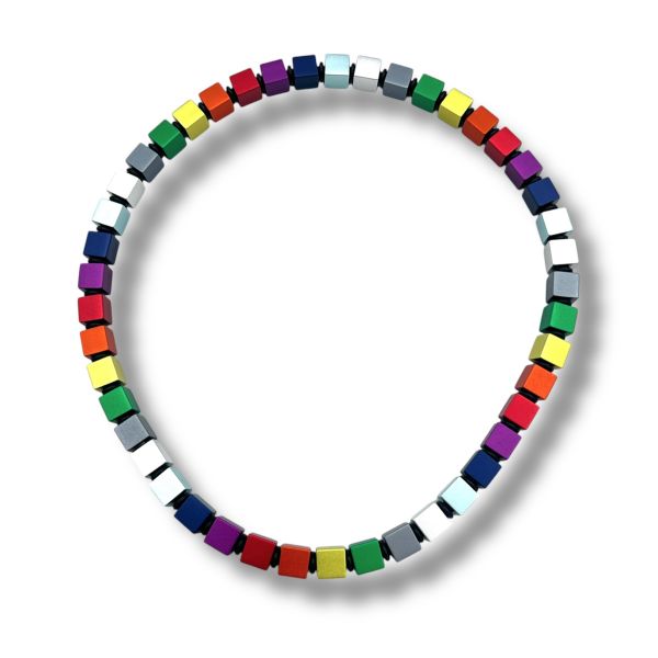 APERO W&Uuml;RFEL - Regnbue mix lite halskjede