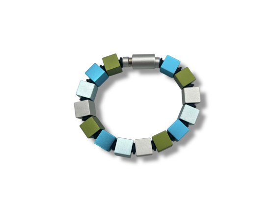 APERO W&Uuml;RFEL - Bl&aring; og gr&oslash;nn stort armb&aring;nd
